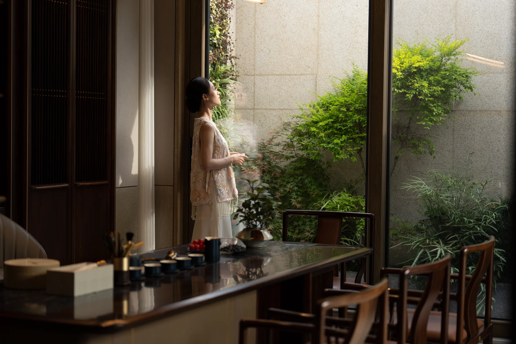 Taoyuanli tea space and garden view