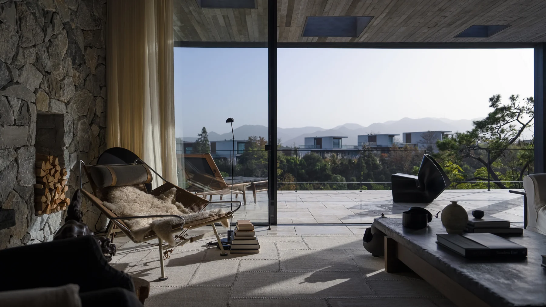 Wu Bin Residence interior and mountain terrace