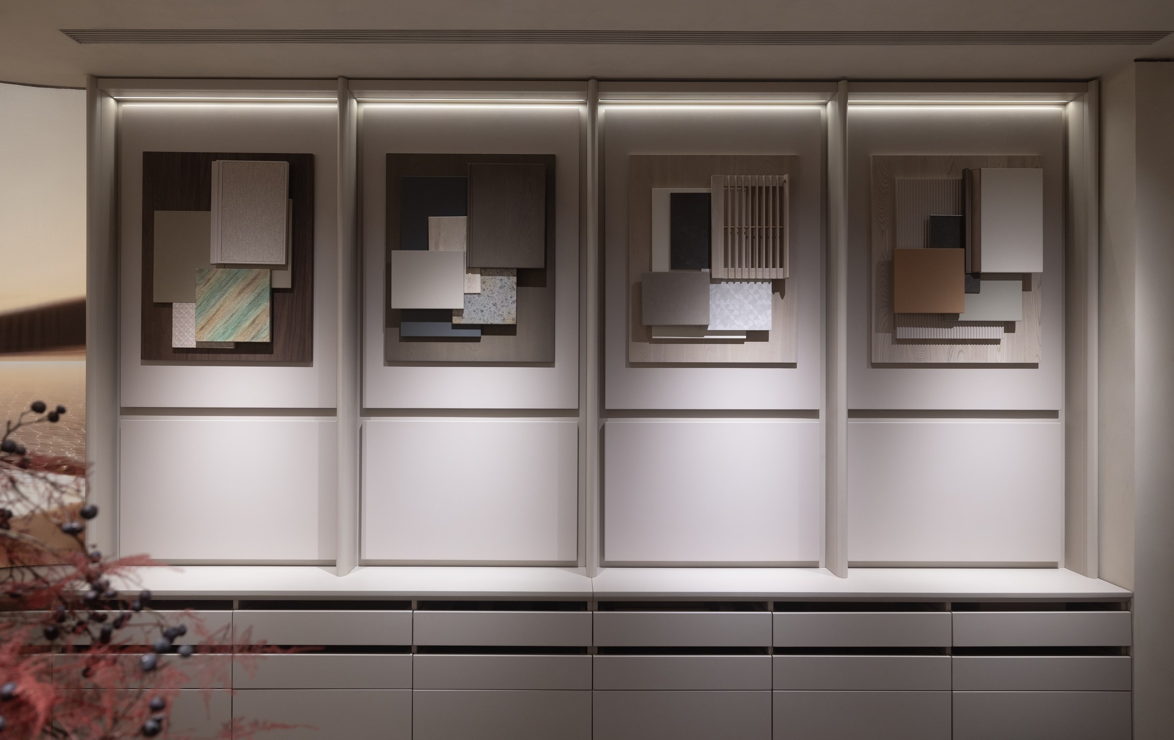 Material and surface-finish sample wall